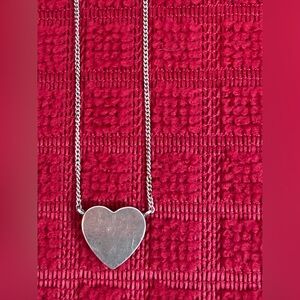 Sterling Silver Heart Necklace Canada HJ 925 Delicate 17 in Chain